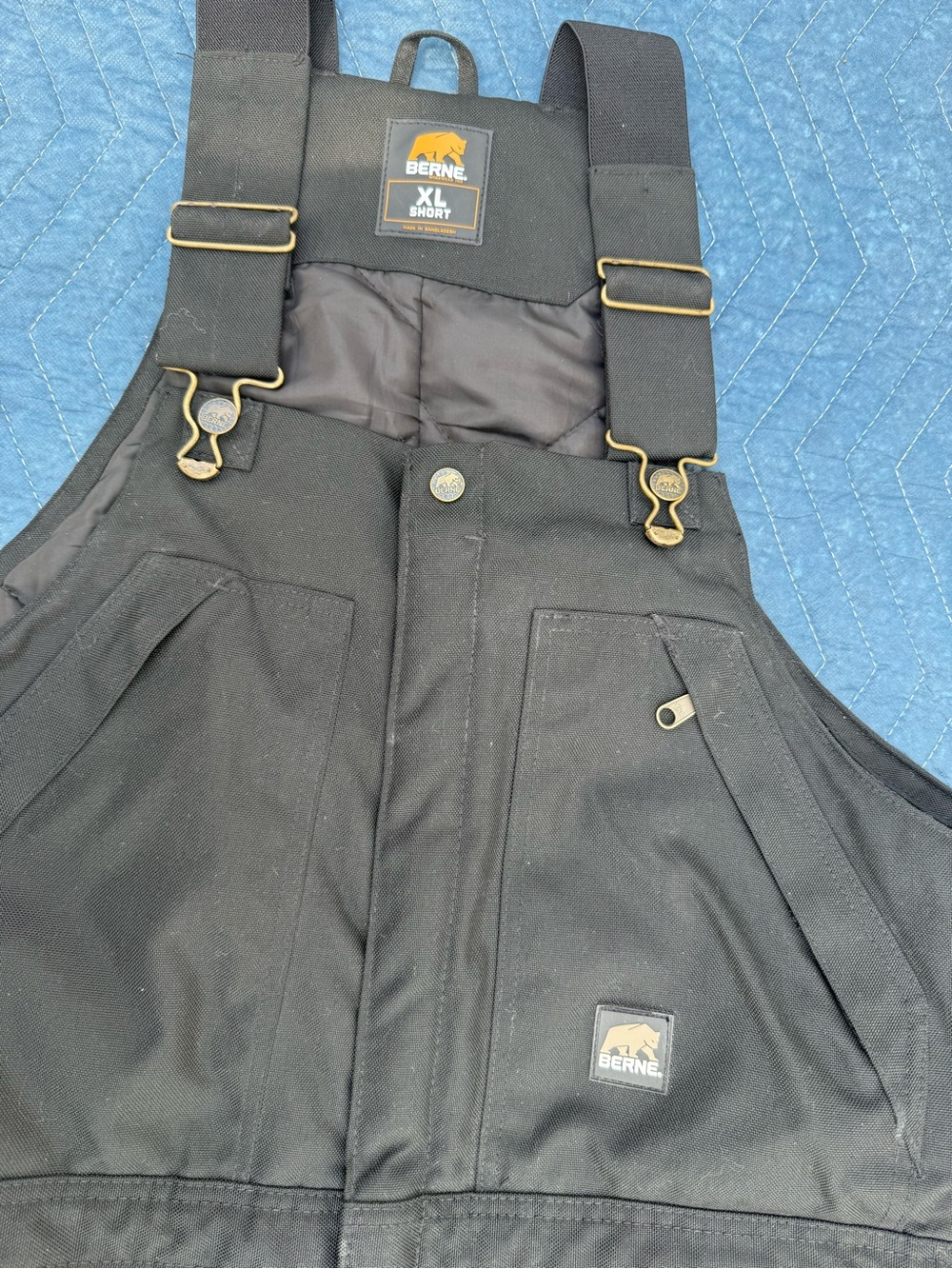 Berne Men’s Black Insulated Work Bib Overalls